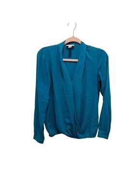 Loft blue wrap front blouse, women’s size XS